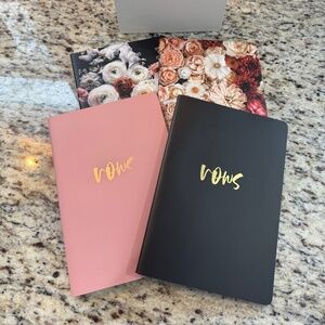 NWOT Erin Condren Pink/Black/Floral Wedding Vows Journal Set